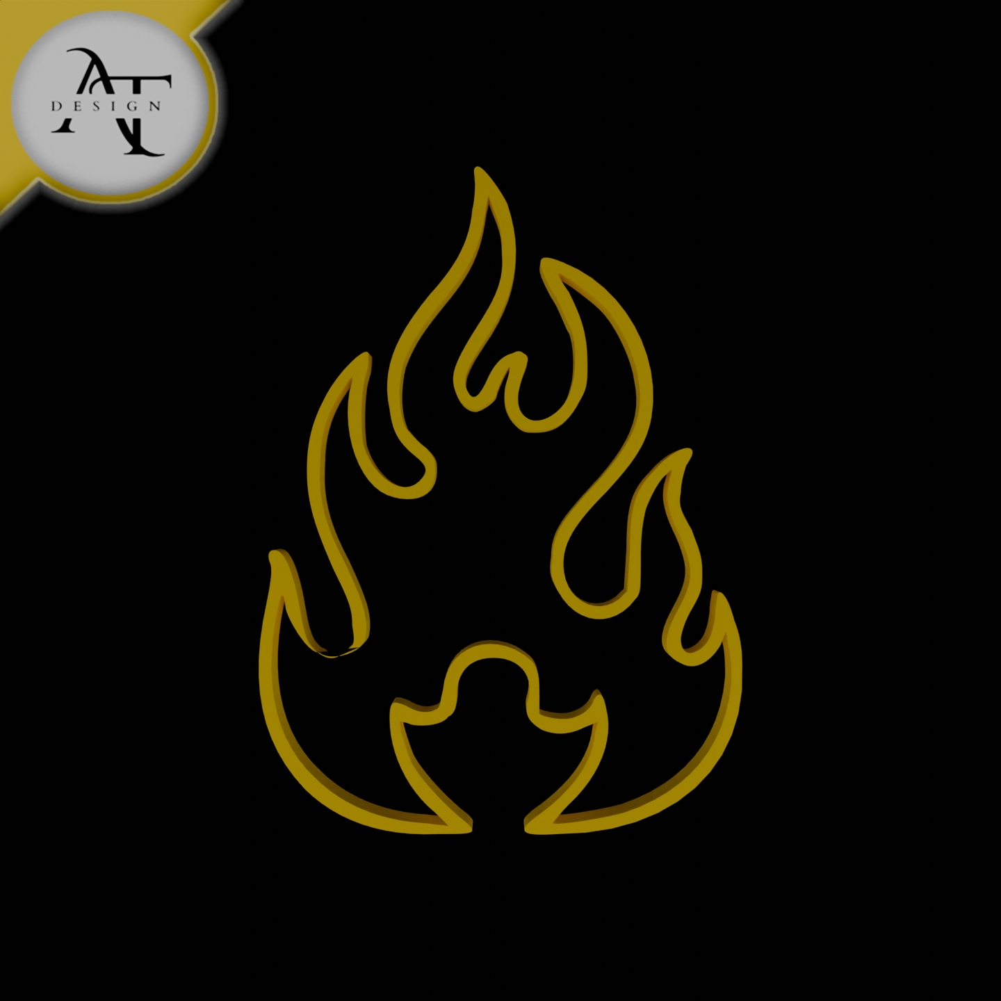 Simple Flame Symbol - 2D Art