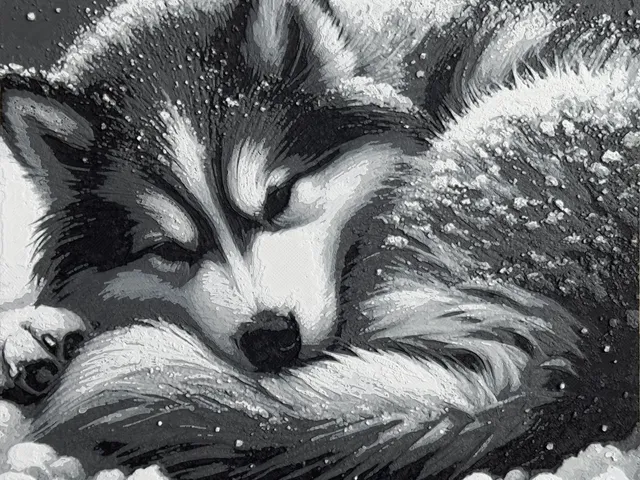 snow husky - filament painting