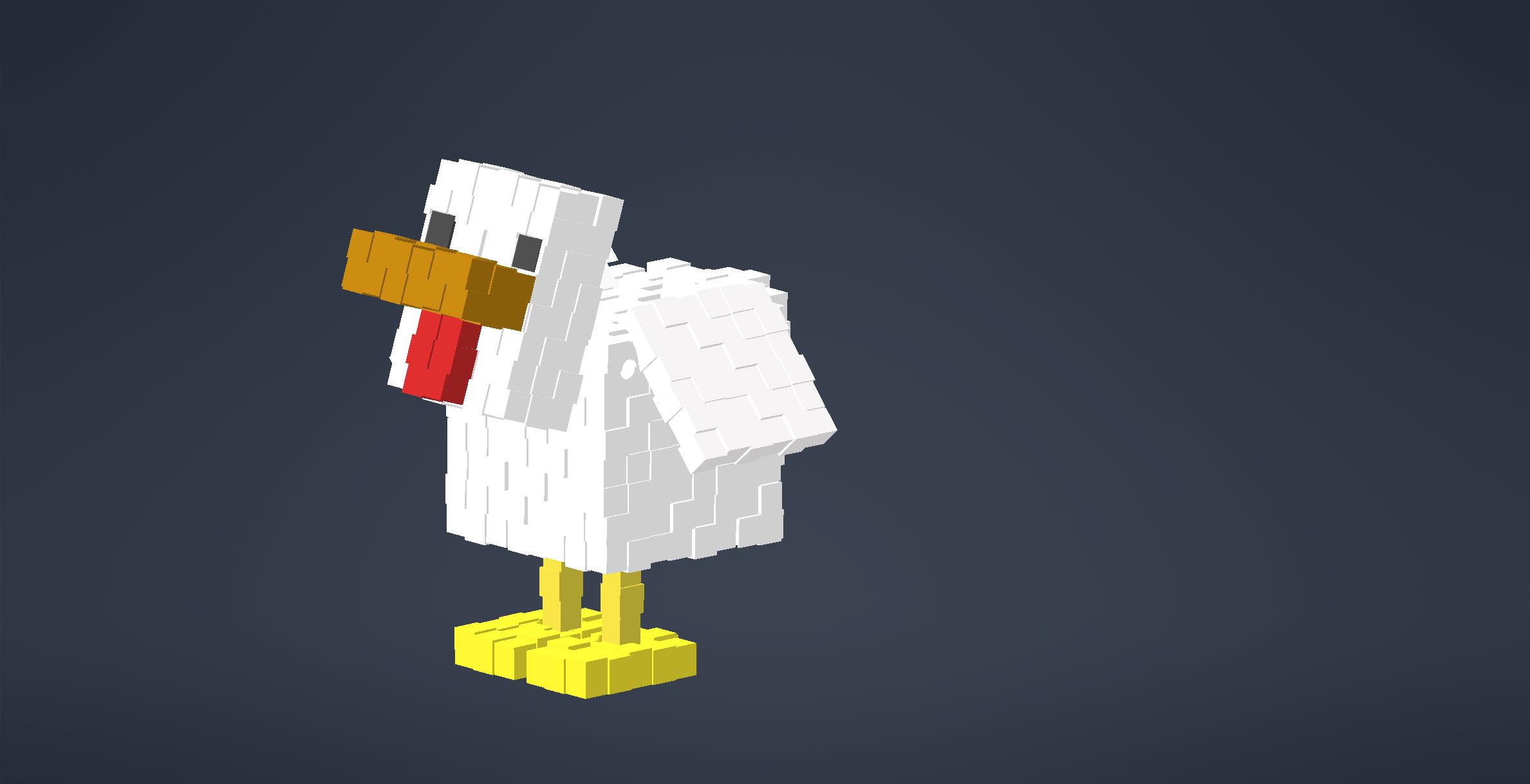 Miniatura 25 do modelo 3D Minecraft Chicken Duck