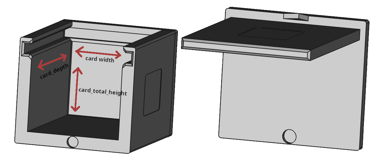 Parametrizable board game card box (source)