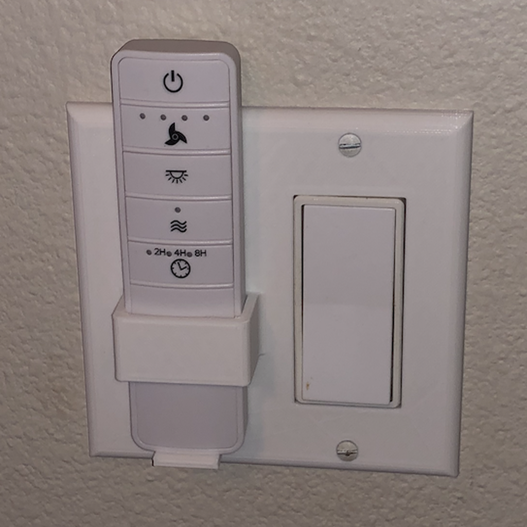 Light Switch Plate with Remote Holder