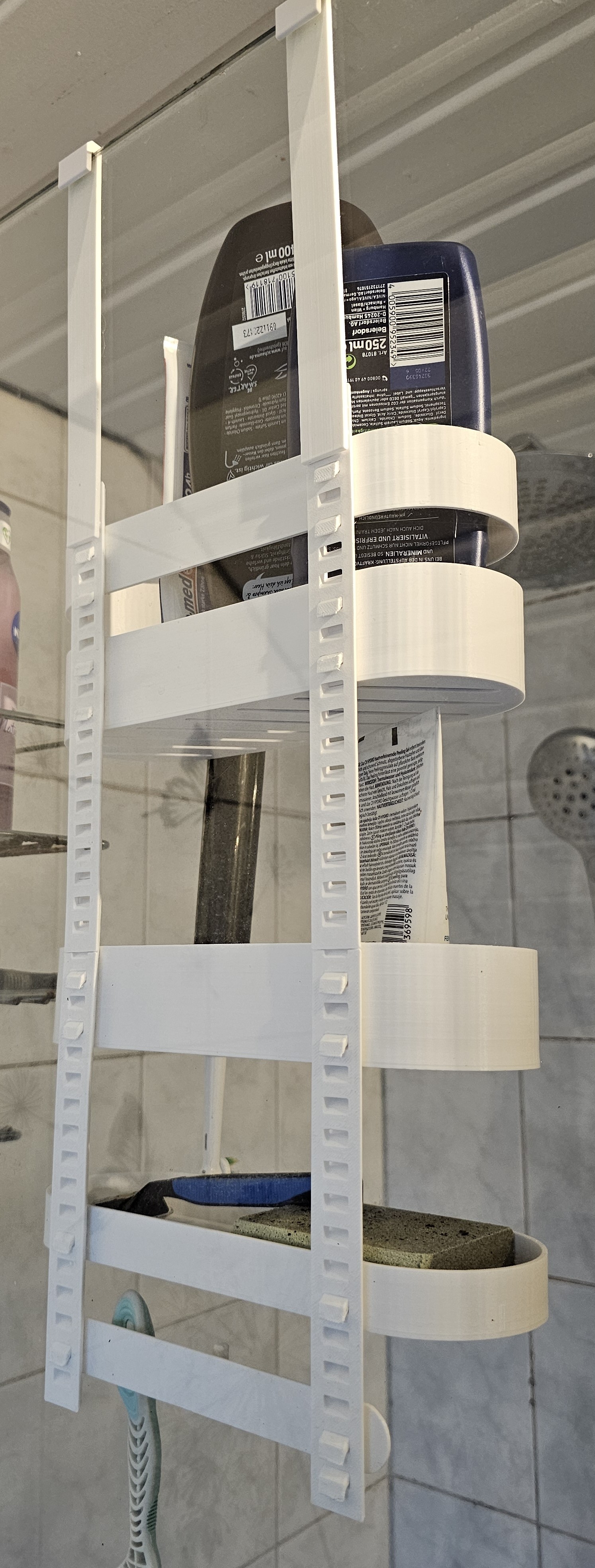 Complete customizeable and interchangeable shower/bath shelf system. — miniatura 10