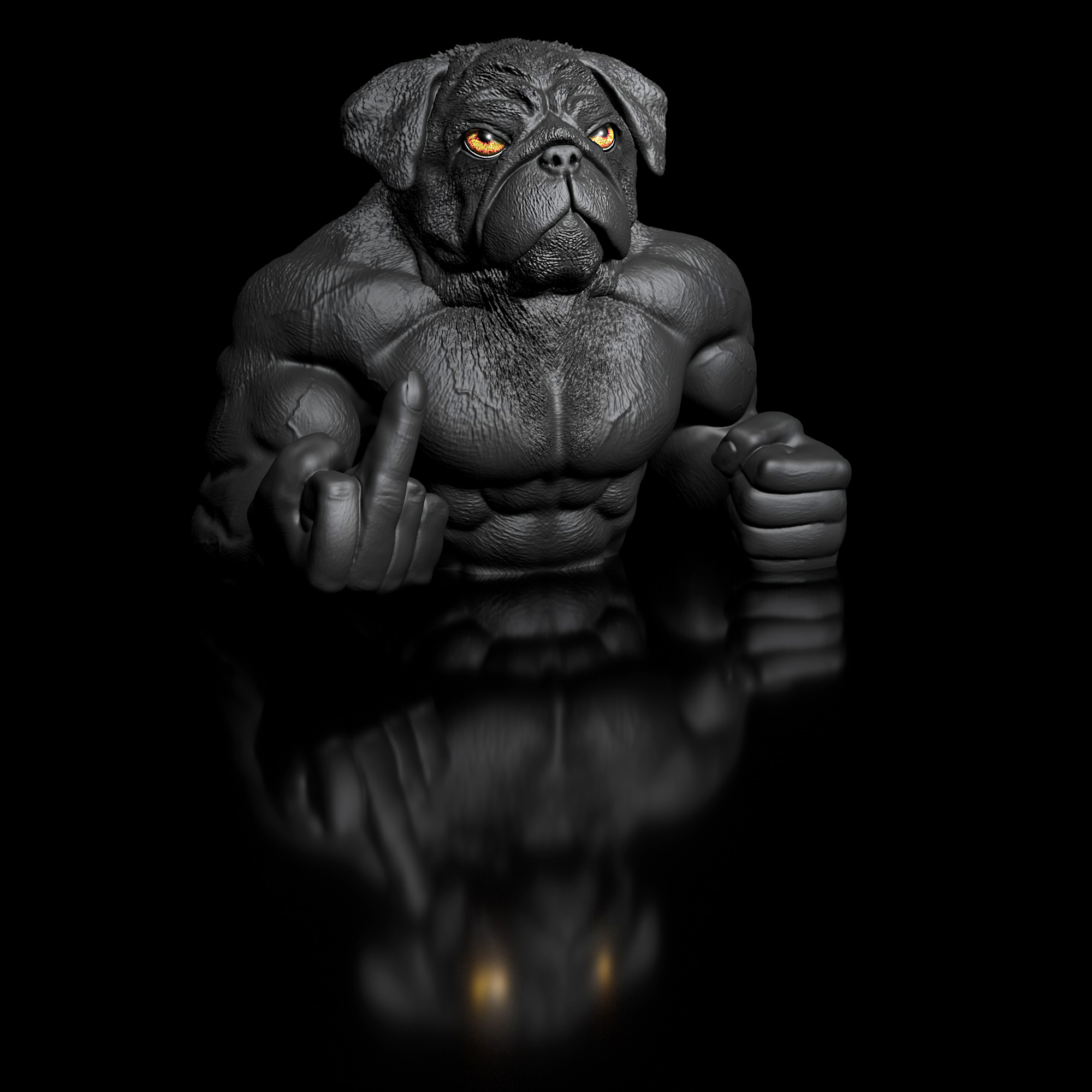 Pug-Dozer Bust Dog