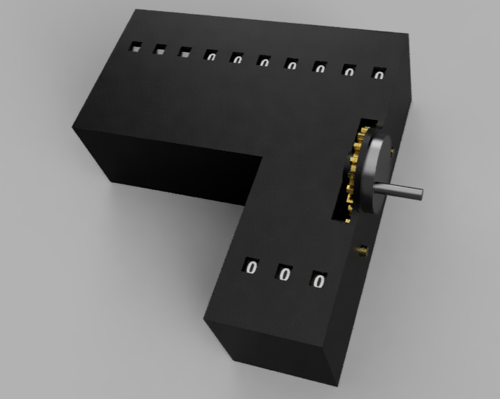 Miniatura 2 do modelo 3D Decimal binary mechanical counter
