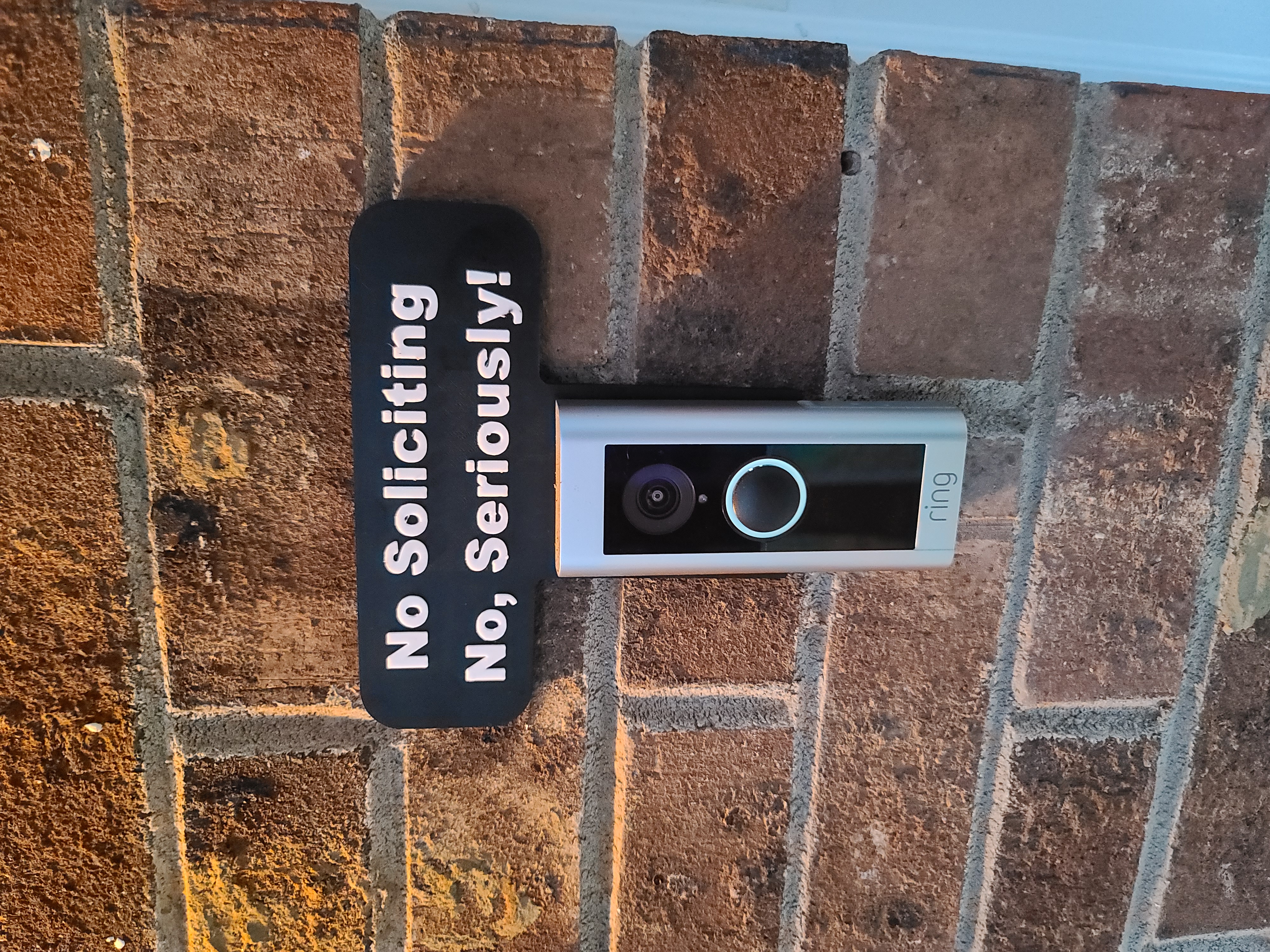 No Soliciting Sign for Ring Video Doorbell Pro 2