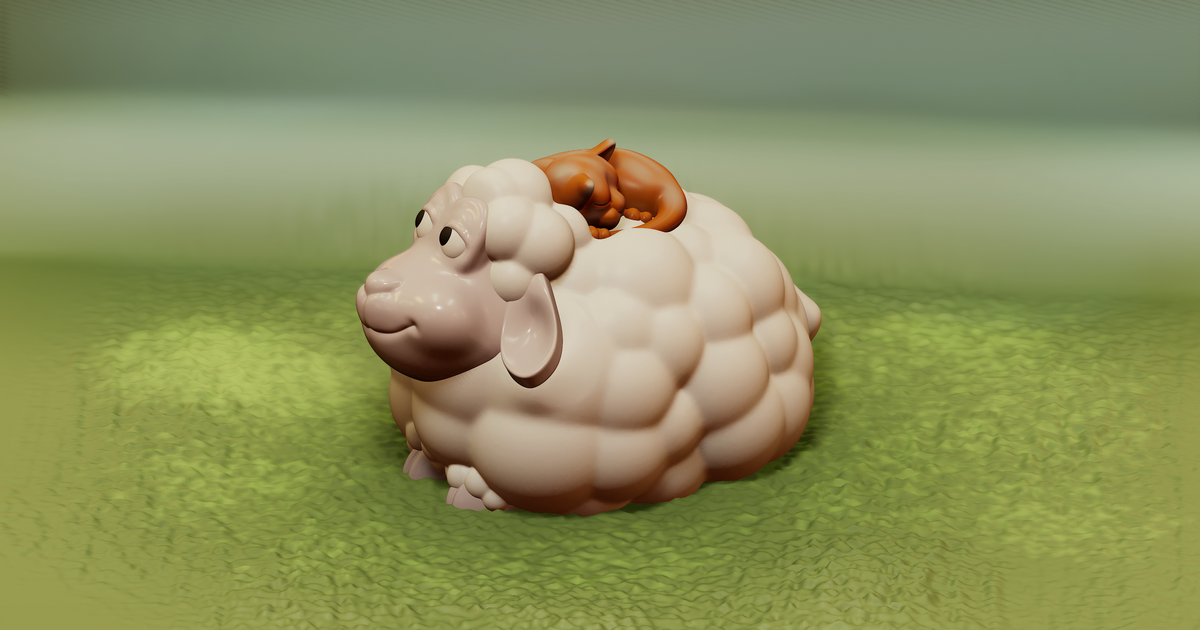 A sheep and a cat by kmaus | Download free STL model | Printables.com
