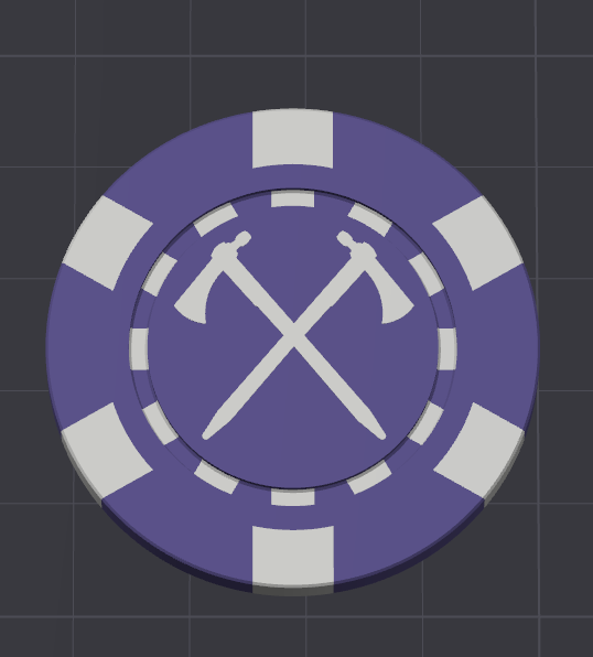 Crossed Axes Poker chip 3D model