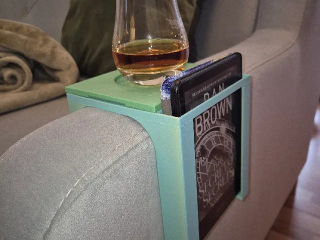 Small Armrest Table with Side Pocket (F360 Parametric)