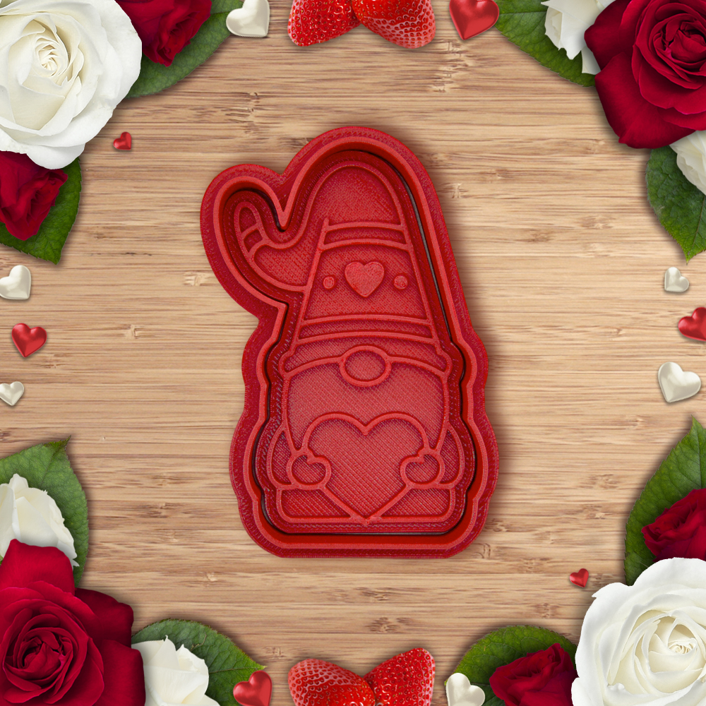 Valentine - Gnome boy cookie cutter / stamp