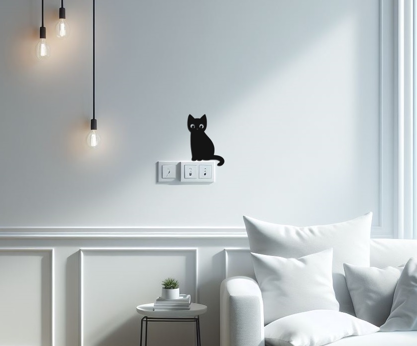 Cat Wall Lightswitch Decoration
