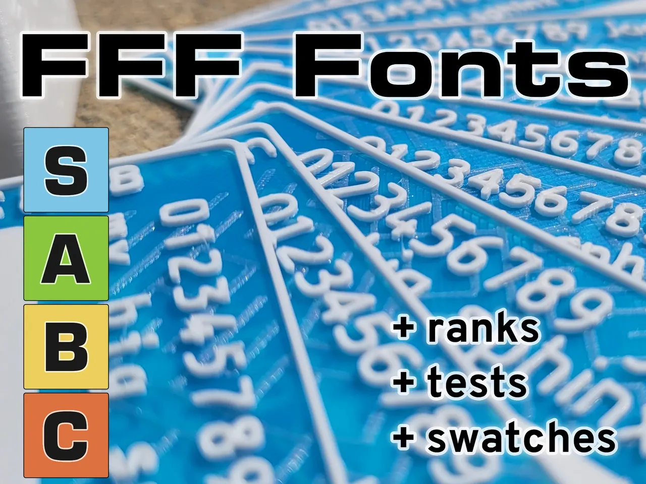 Font Swatches Tested & Ranked by Teque5 | Download free STL model