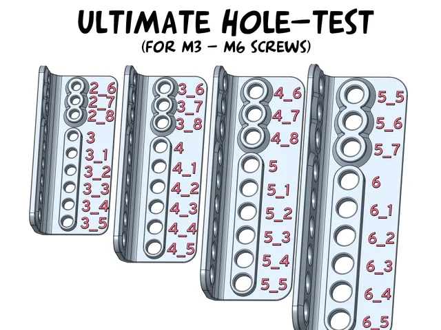 Ultimate Hole-Test (M3 - M6) / pattern for hole size design