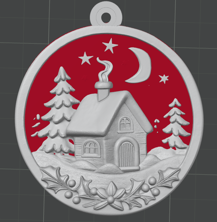 Winter Cottage Christmas Ornament – Cozy 3D Printable Decoration