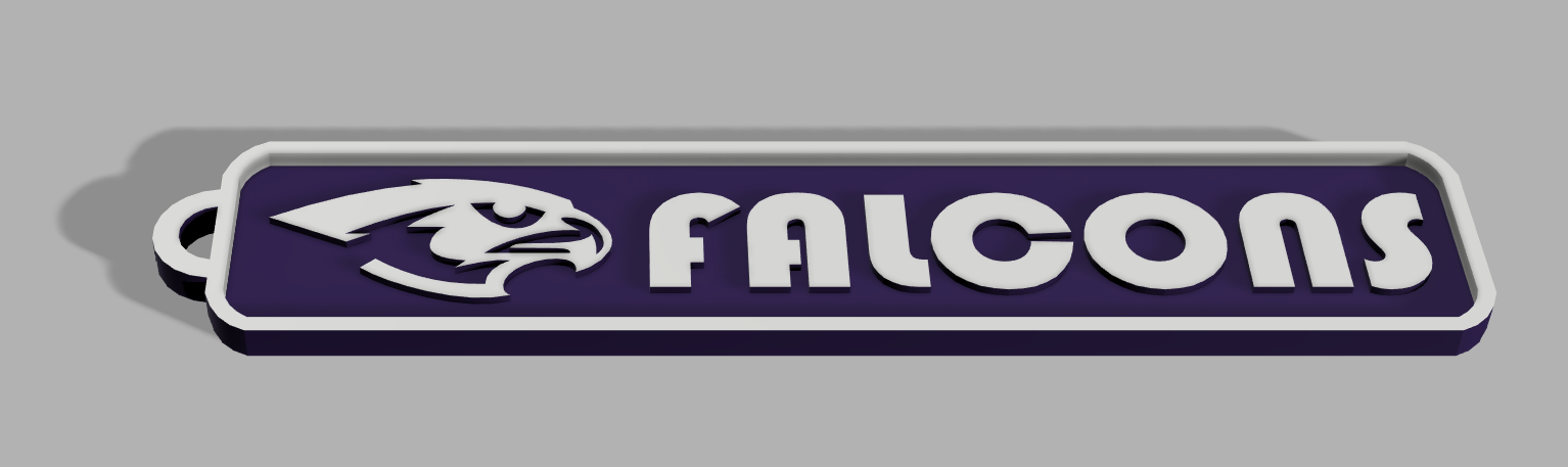 Falcon Keychain Long Rectangle