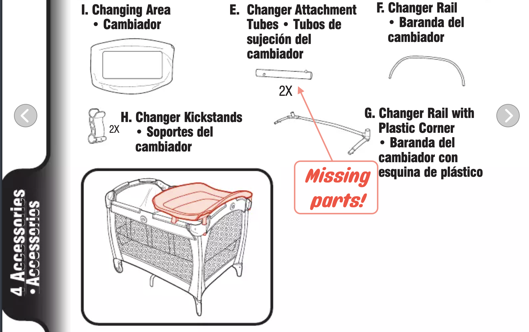 Graco Pack 'n play changing table attachment tubes by 20r3mun