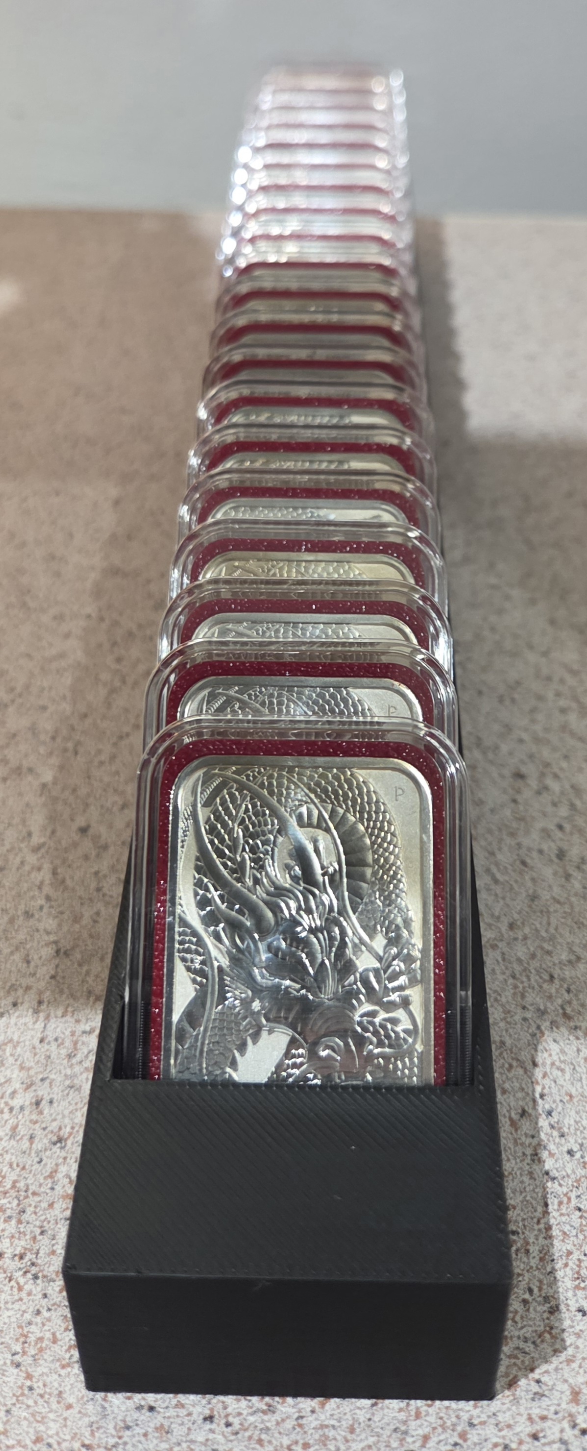 20 1oz Silver Coin 45° Angle Air-Tite Rectangular Silver Coin Display Tray