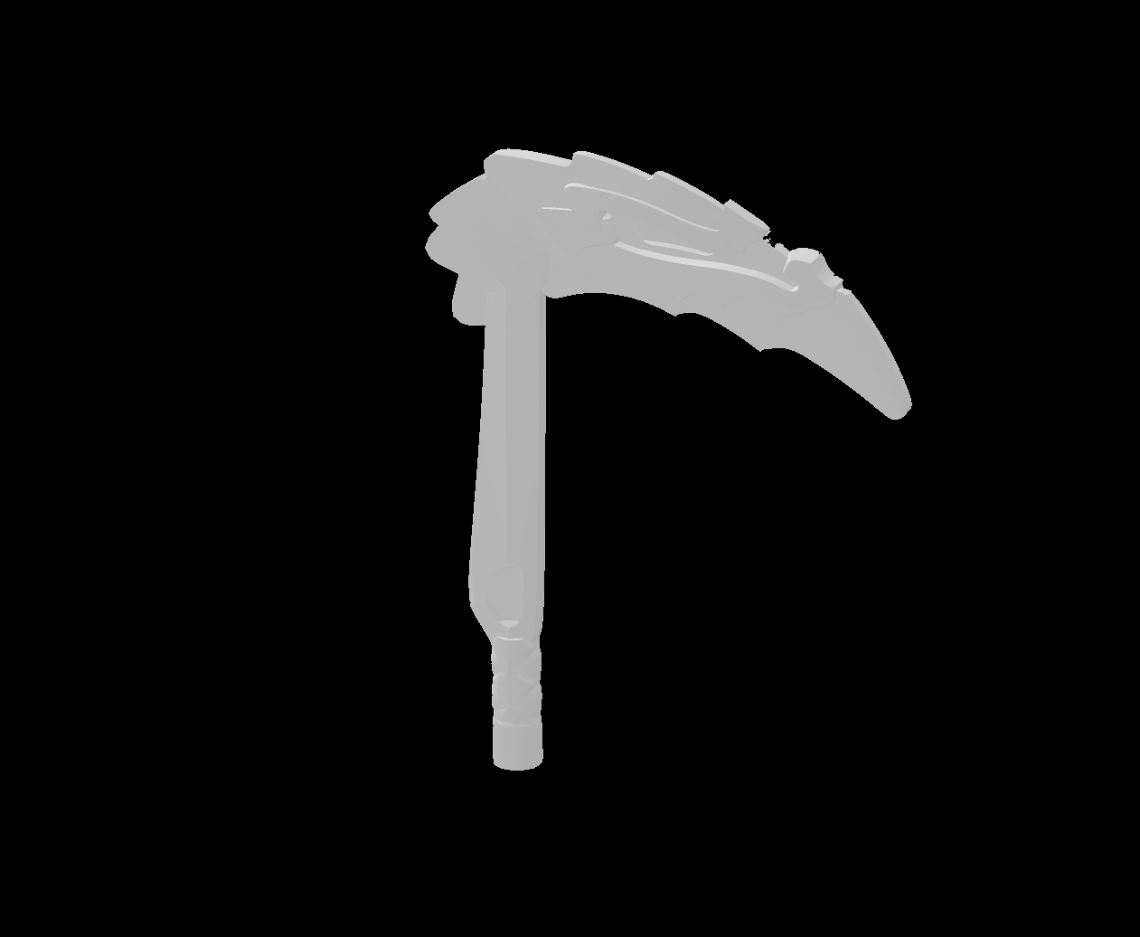 Lego Compatible (86125a.dat) Minifig Weapon Sickle with Dragon Head and Short Wrapped Handle (Ninjago Scythe of Quakes)