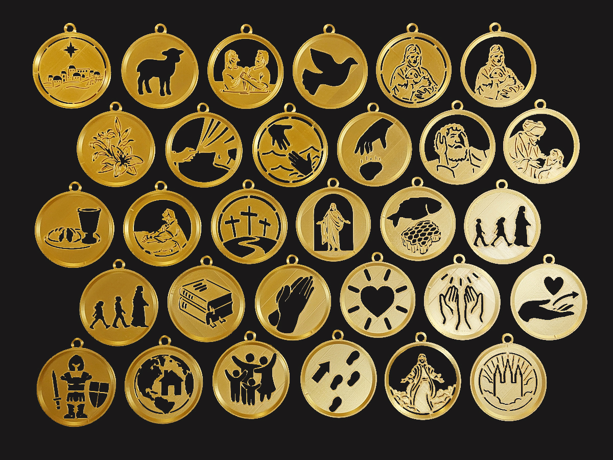 30 Christian Religious Symbol Medallions / Medals / Ornaments / Icons for Christmas, Easter
