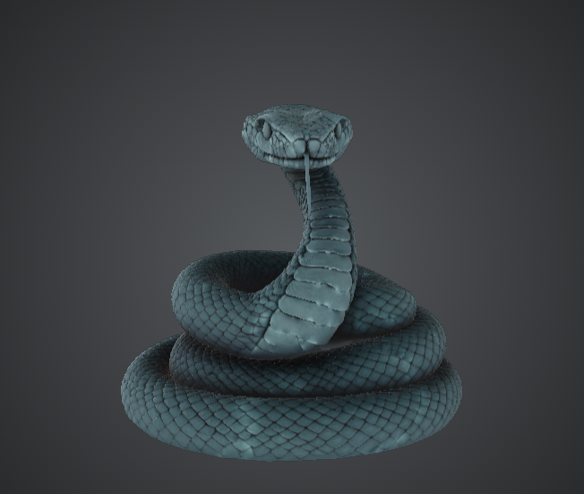 Coiled Cobra Statue – Realistic Snake