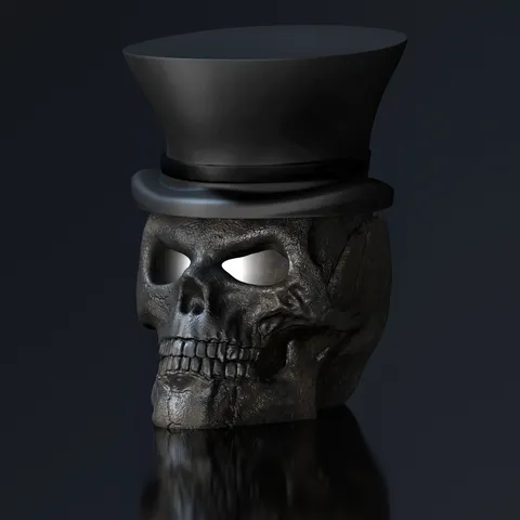 Skull with top hat