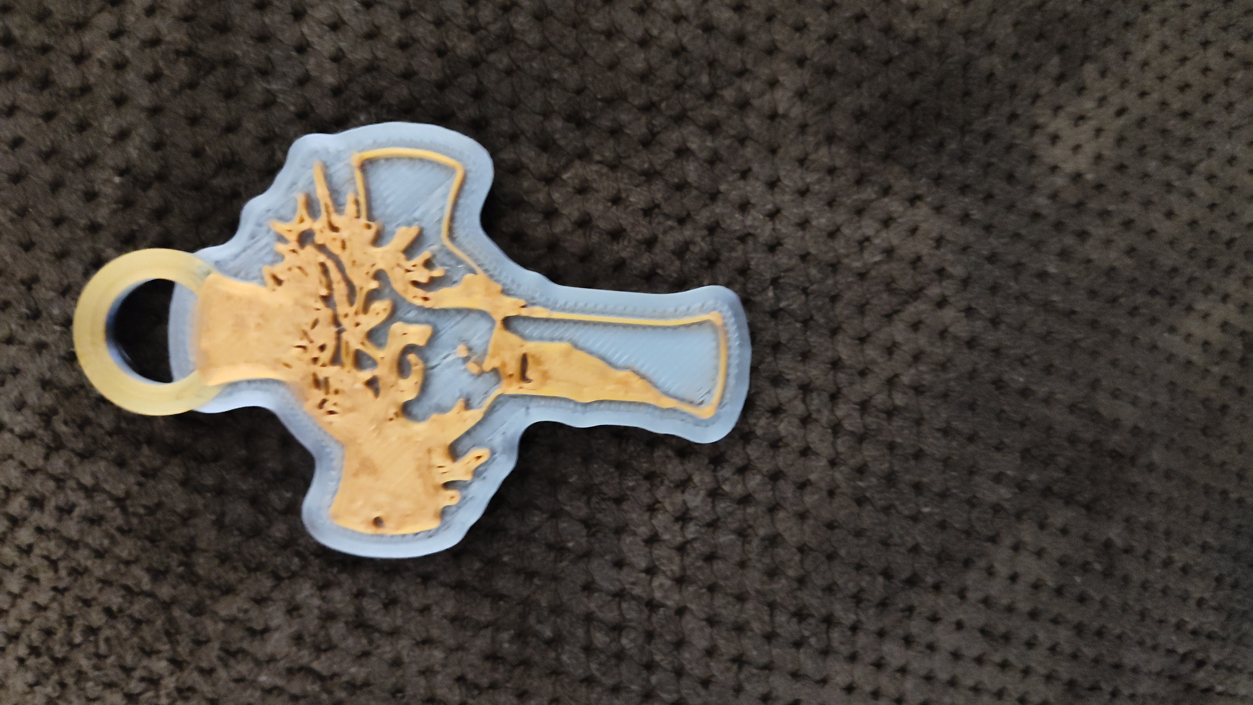 Cross with Jesus face key charm