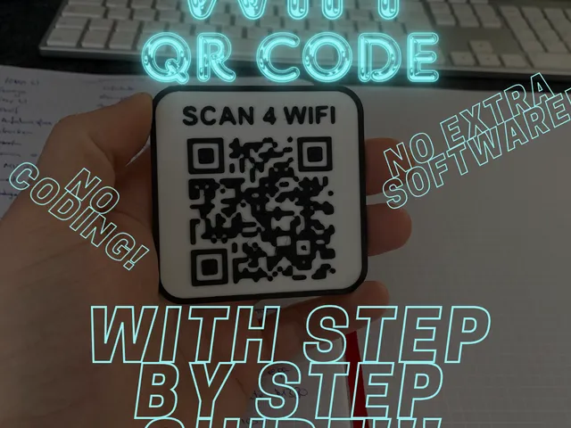 WiFi QR Code Card- WLAN QR Code Karte, with step by step guide! No Coding, or extra Software needed