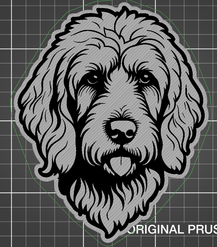 Doodle dog face wall decor
