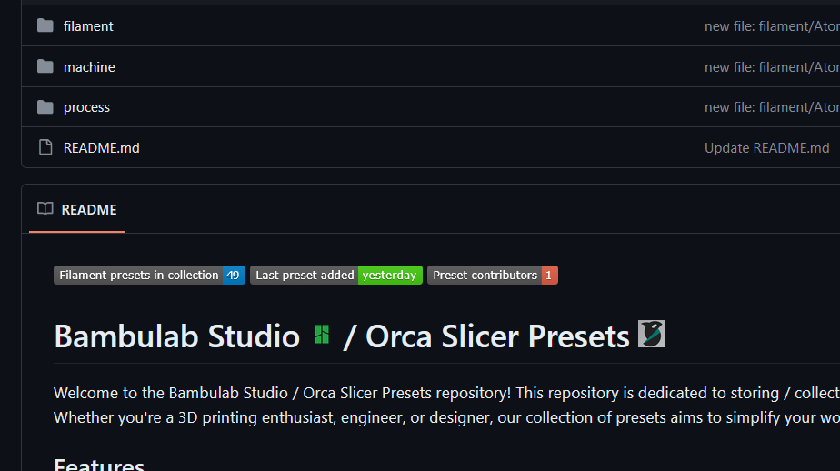 Bambulab Studio / Orca Slicer presets