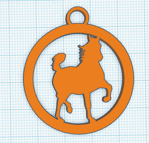 Cute Arabian Horse Circle Key Chain