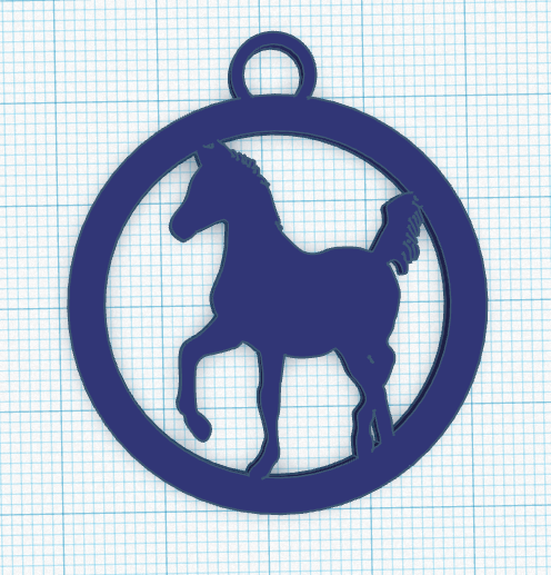 Cute Foal Horse Circle Key Chain