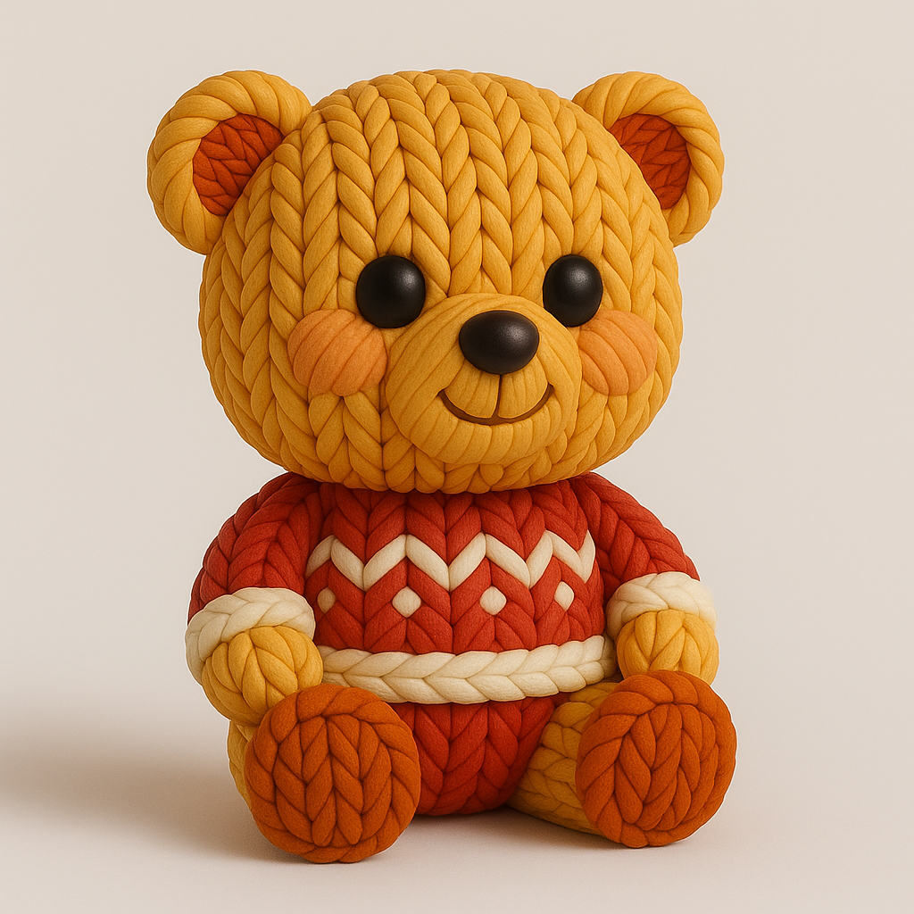 Knitted Christmas Bear – Cute Holiday Teddy