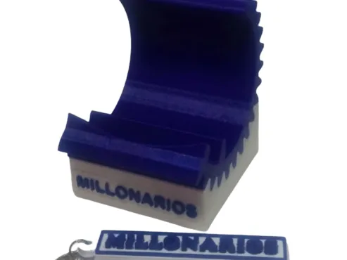 soporte porta celular con forma de engrane