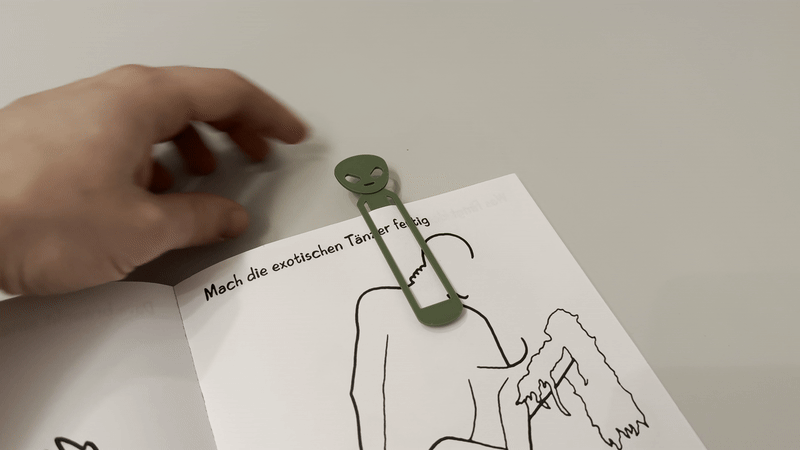 Miniatura 2 do modelo 3D Alien Bookmark