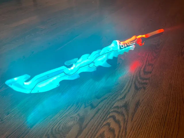 Stand for Zelda: Breath of the Wild – 3D Printed Guardian Sword with NeoPixel LEDs