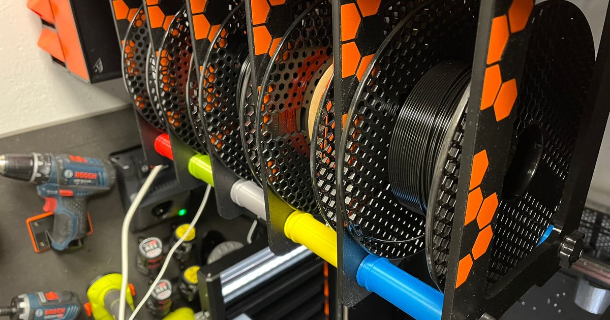 Filament spool rack under desk / shelf mount (modular) by Dan ...