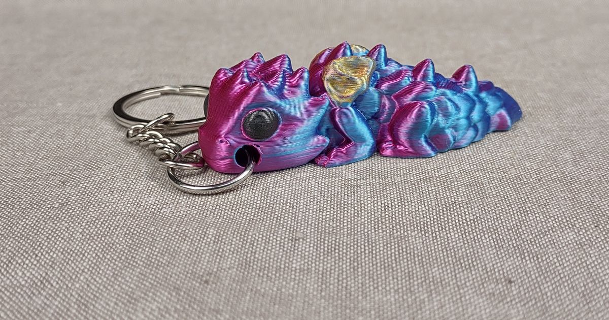 Baby Dragon Fidget Keychain by Built_Over_Bot | Printables Store