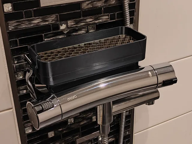 Soap shelf with drain