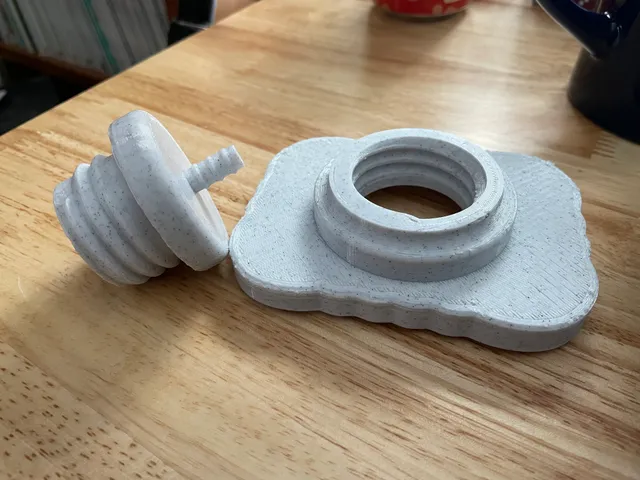 3x4 Downspout End with Cleanout and 9mm/3-8ths connector