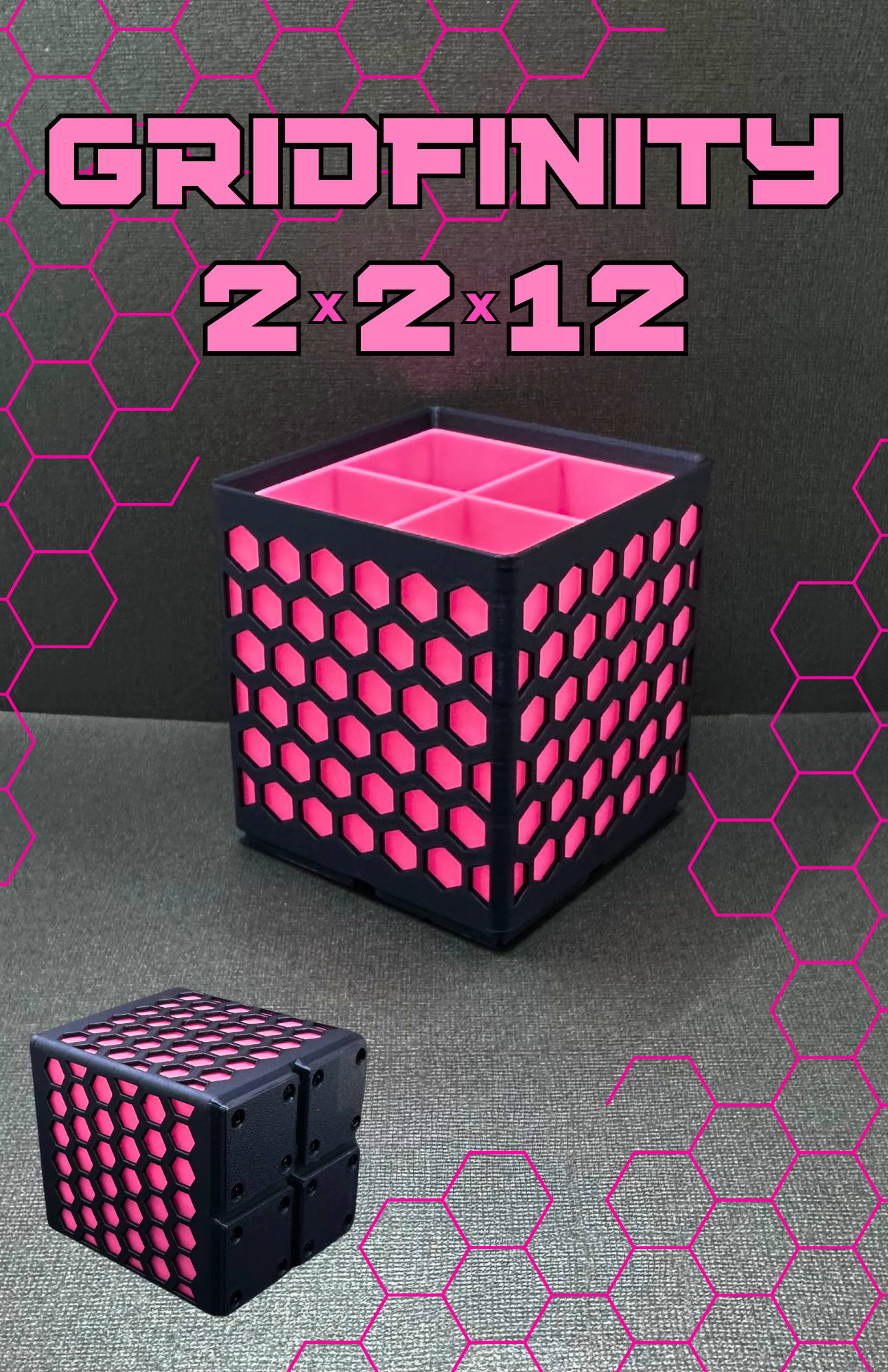 Gridfinity 2x2x12 hex
