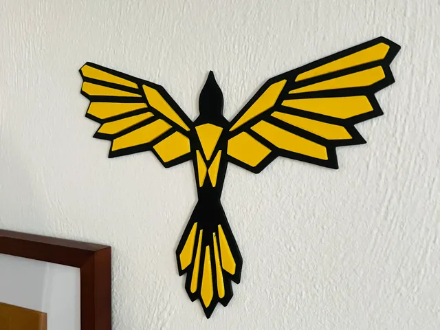 Geometric Phoenix Bird Wall Art