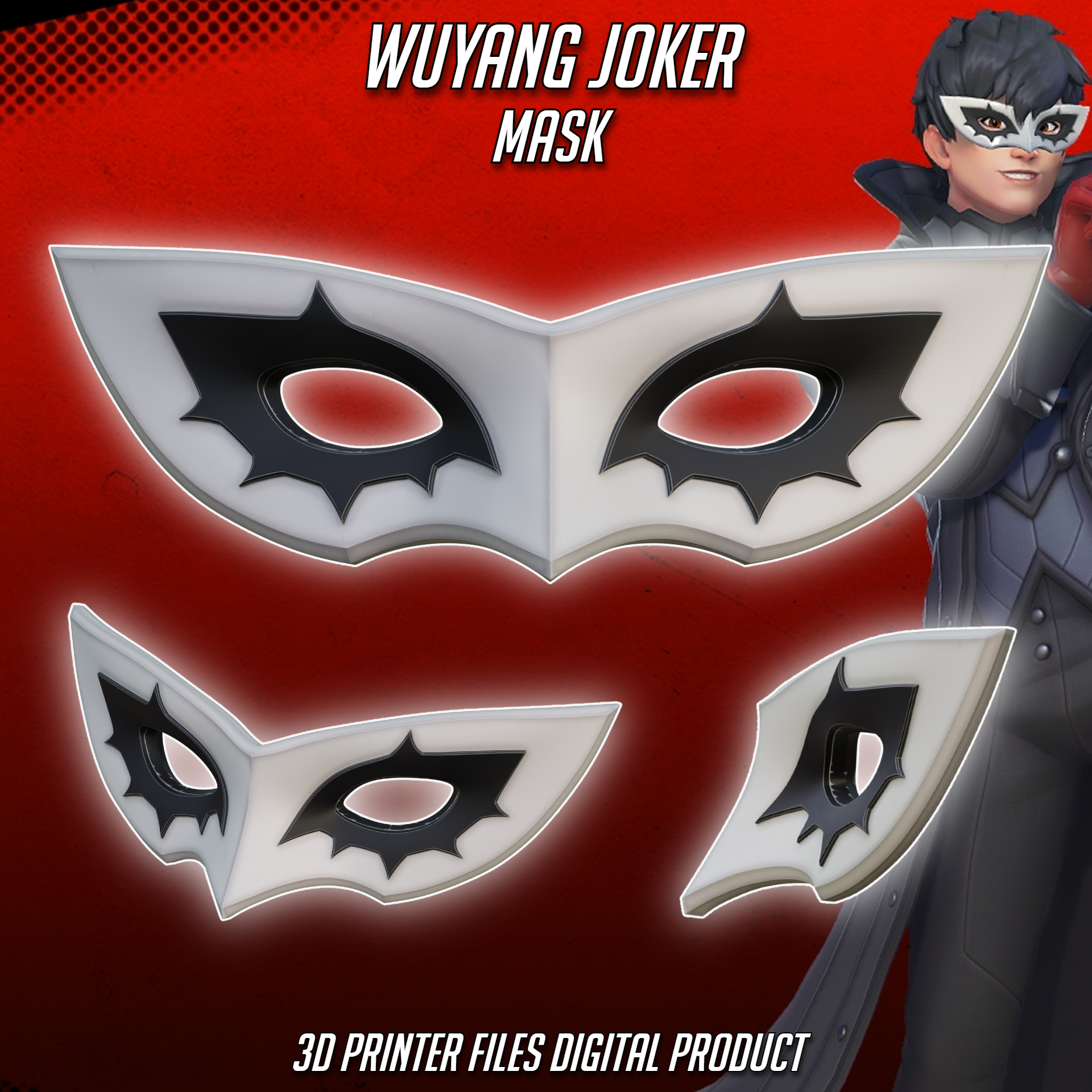 Wuyang Joker Cosplay Mask OverWatch 2 Persona Collaboration
