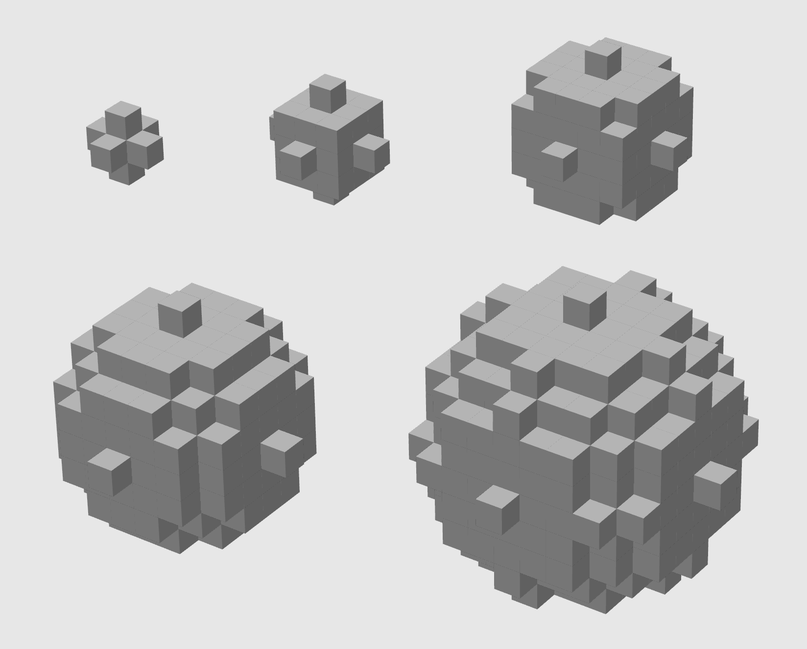 Voxel/Blocky Spheres (radius 1-12) by mosselini1 | Download free STL ...