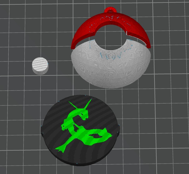 Pokeball Keychain Rayquaza Edition