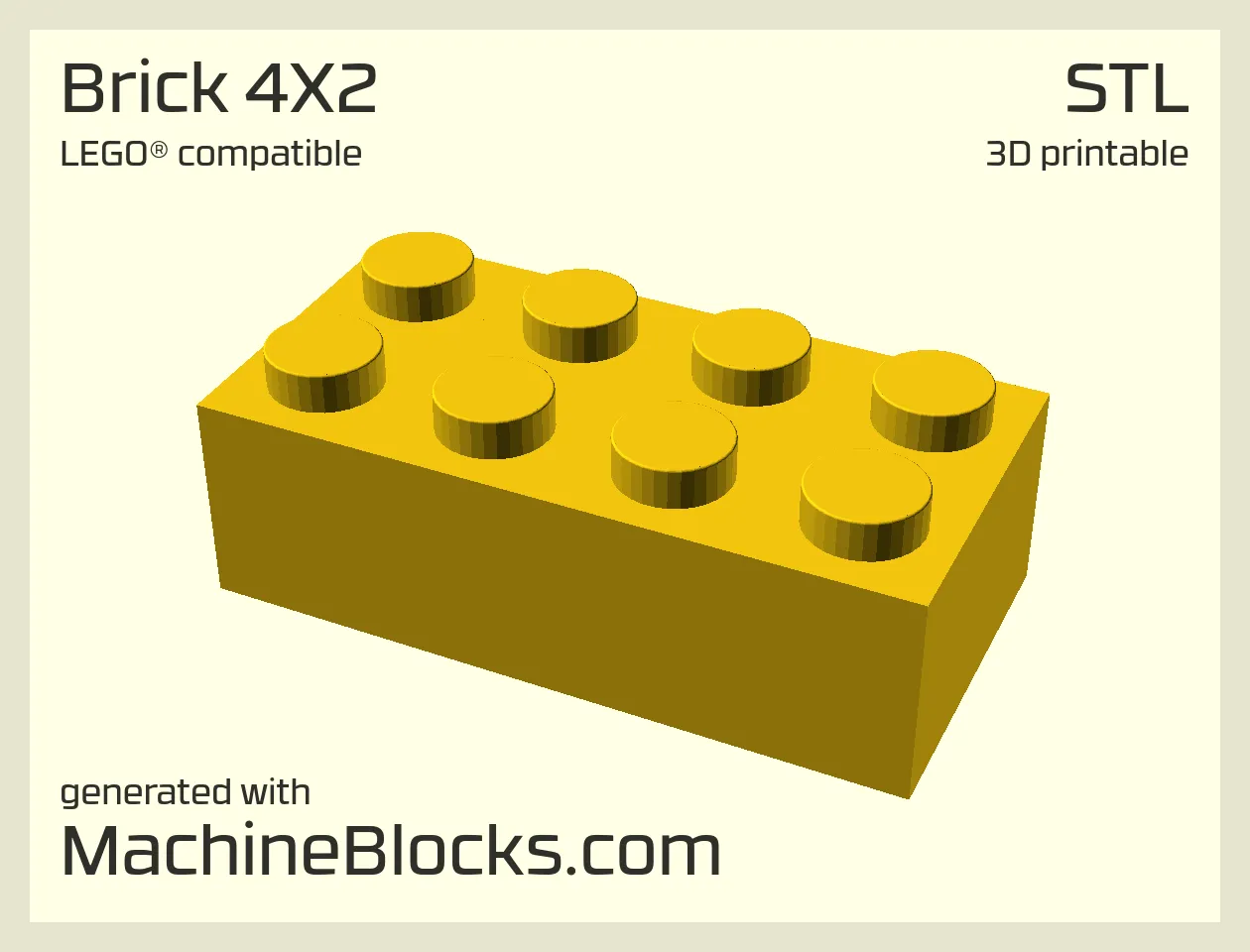 LEGO compatible Brick STL Generator by MachineBlocks | Download free ...