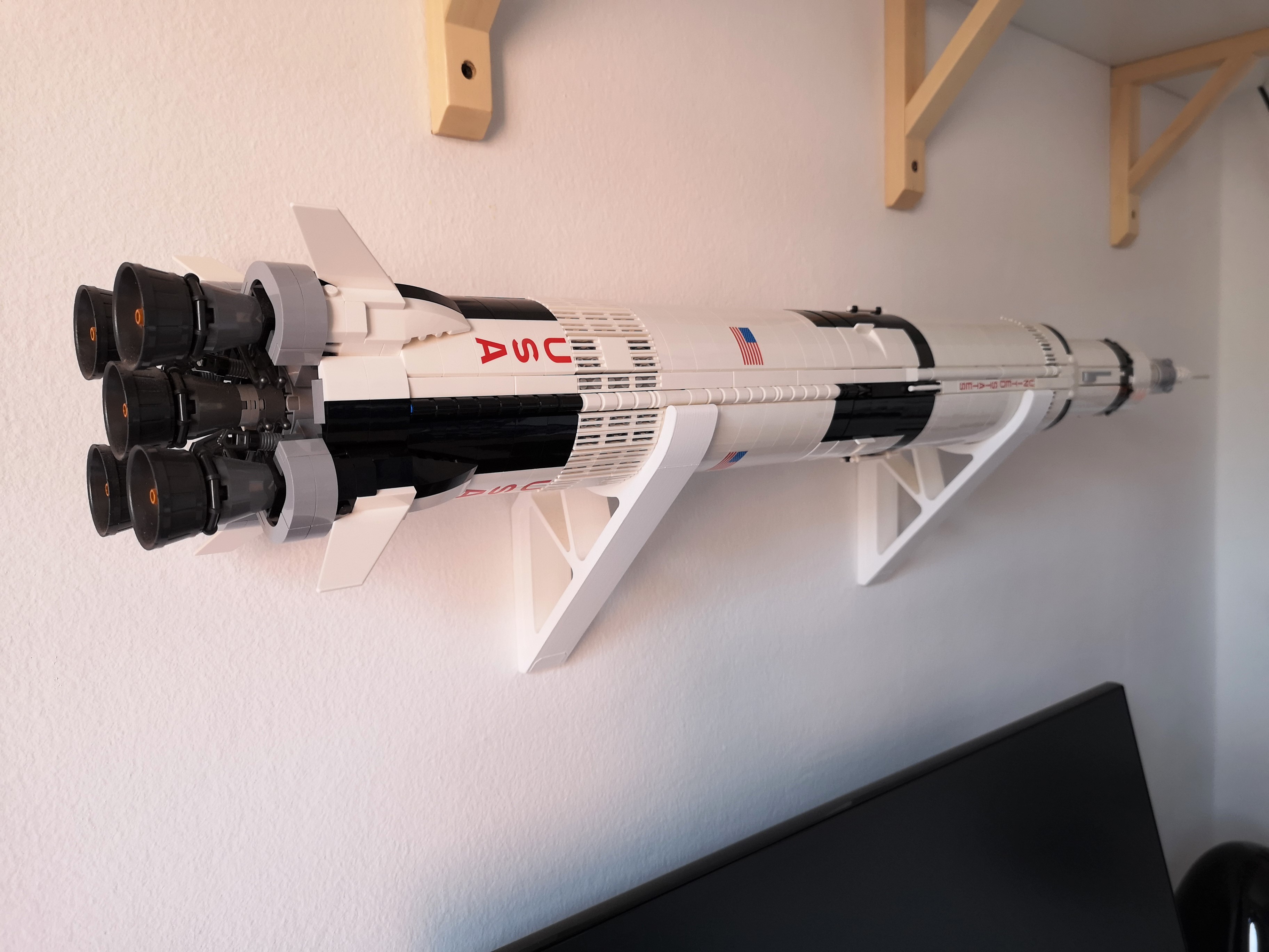 LEGO Saturn V wall hooks