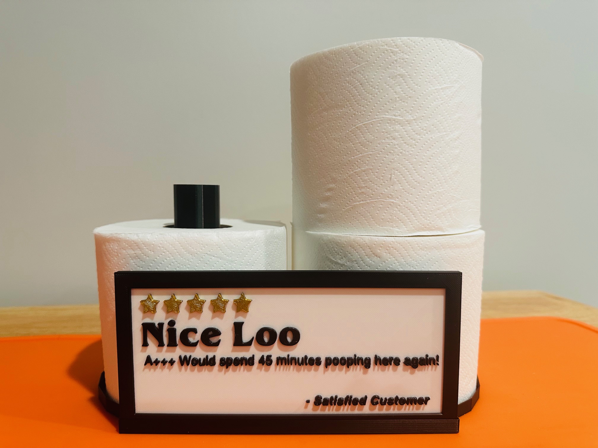 Customizable Sign & Toilet Paper Holder by Weezi Download free STL