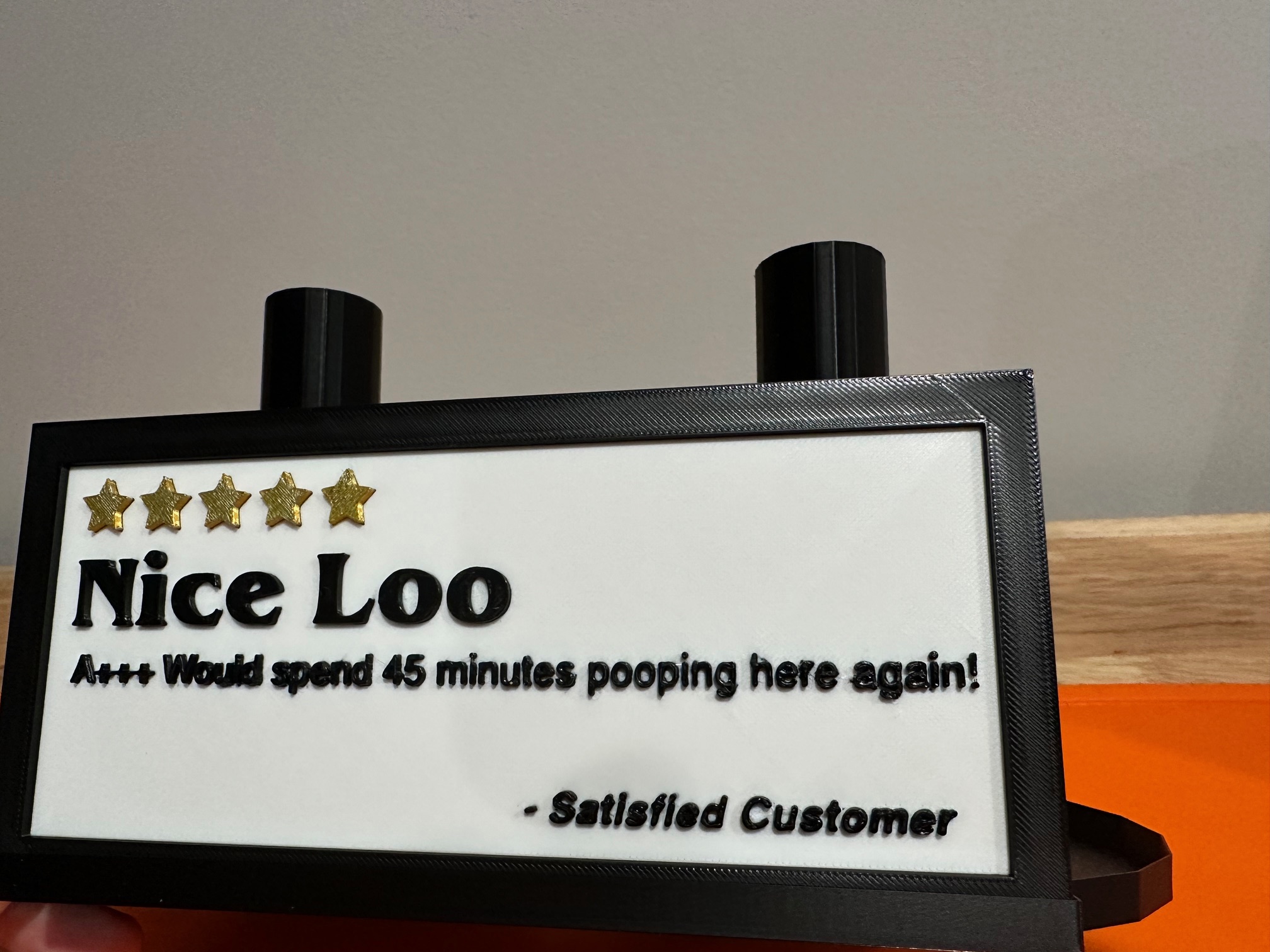 Customizable Sign & Toilet Paper Holder