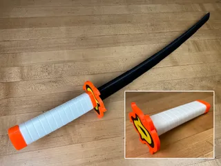 Rengoku's Multi-Part Collapsing Katana by 3D Printing World