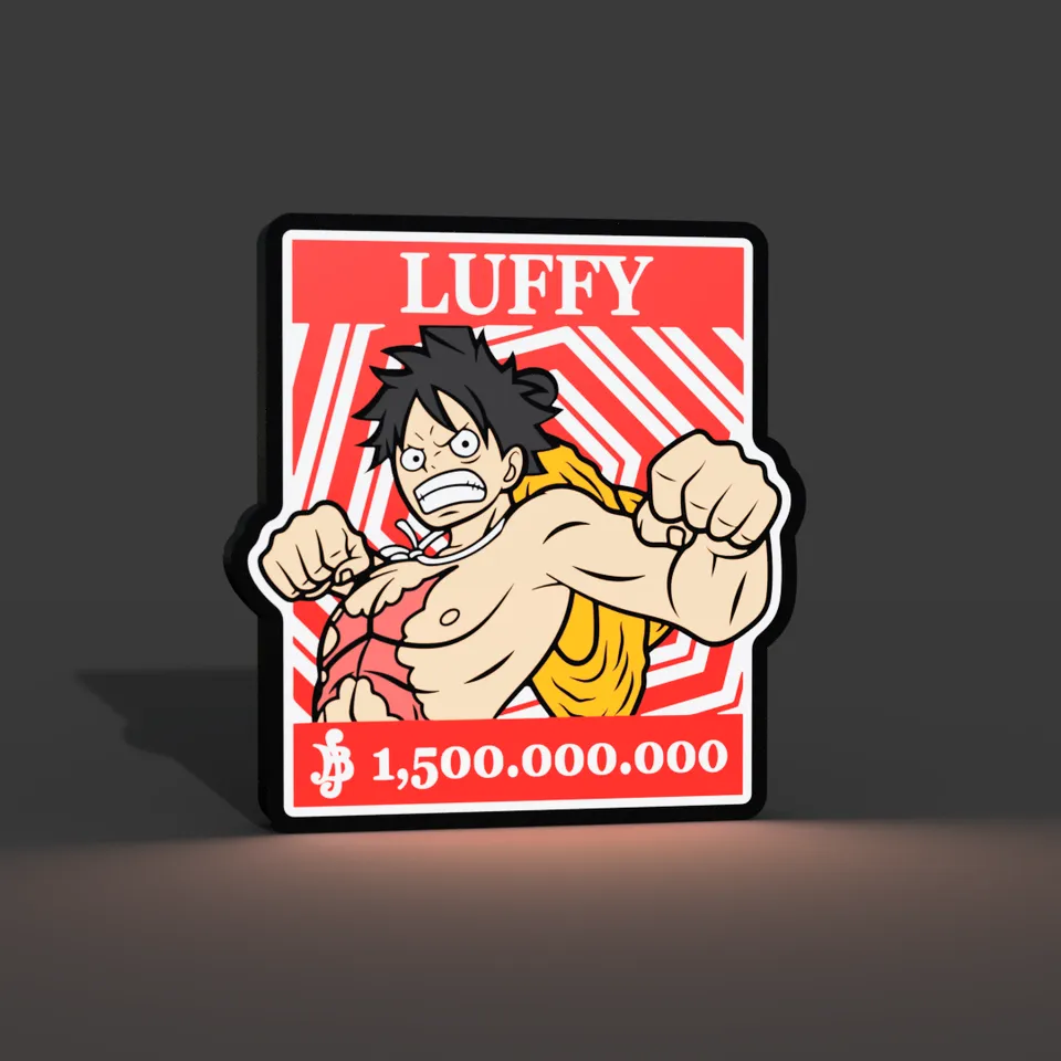 One Piece Luffy Bounty Lightbox LED Lamp by braga3dprint