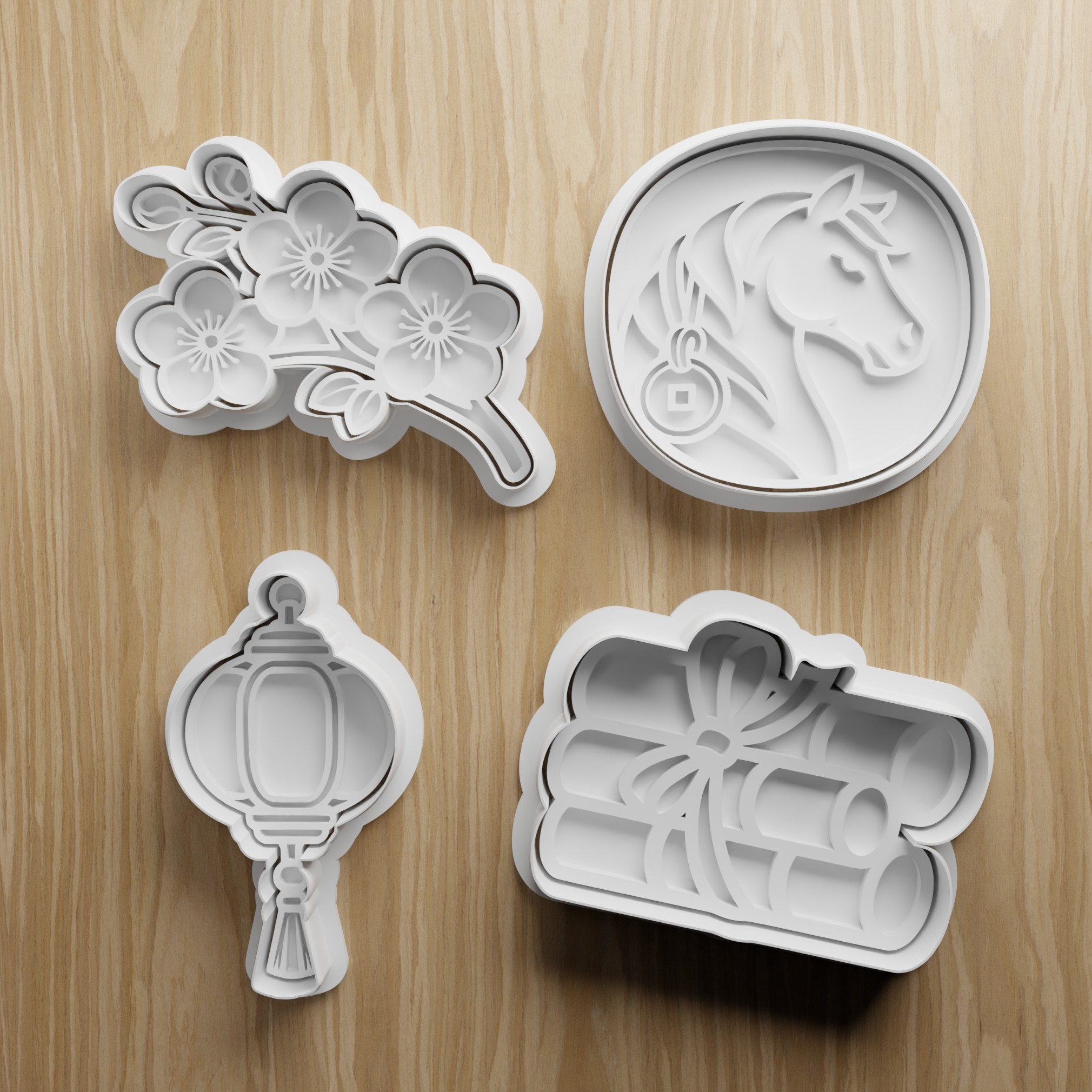 Fire Horse Cookie Cutters STL SET | Lunar New Year STL Files